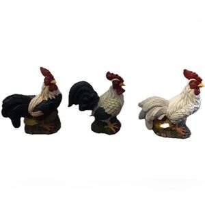🆕Beautiful Detailed Decorative Accents Rooster Set of 3